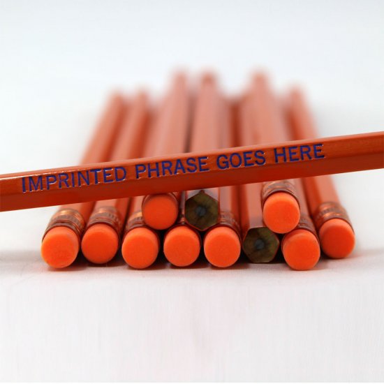 ezpencils - Personalized Orange Hex Pencils - 144 Pencils - Click Image to Close