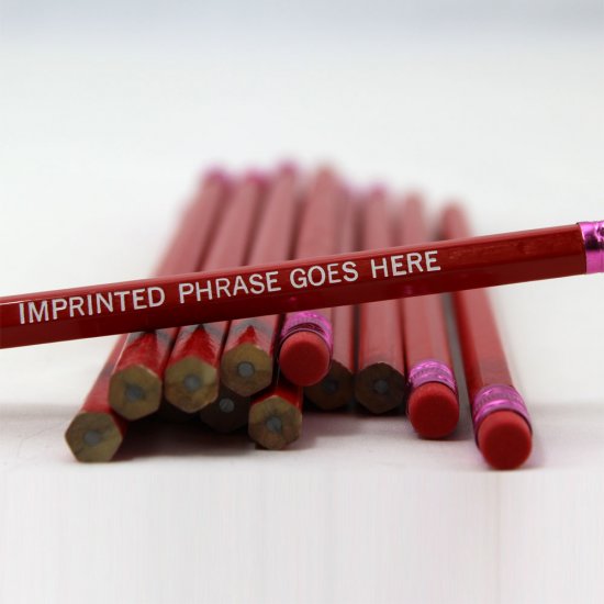 ezpencils - Personalized Red Hex Pencils - 144 Pencils - Click Image to Close