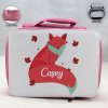 Personalized Fox Theme - Pink School Lunch Box for kids