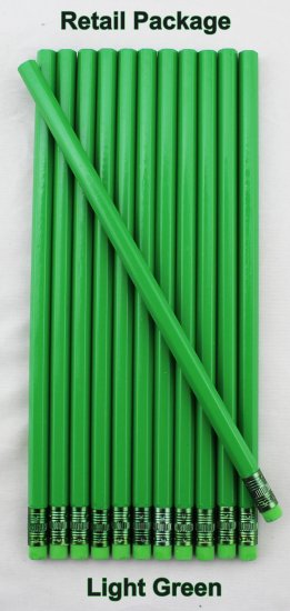 ezpencils - 12 pkg. Blank Hexagon Pencils - Light Green - Click Image to Close