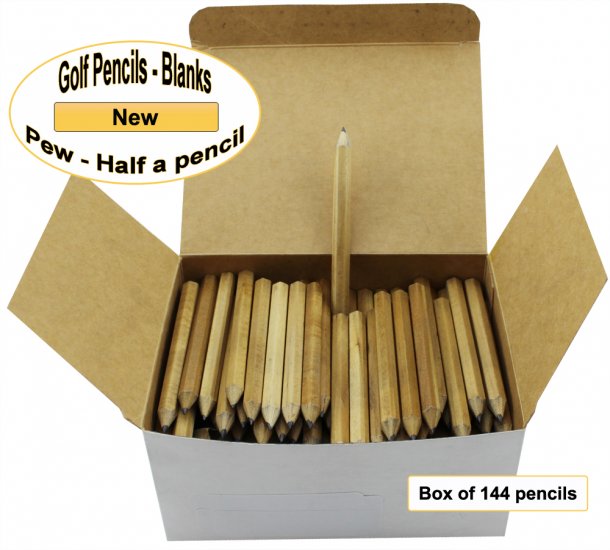 ezpencils -144 Natural Wood Golf Without Eraser- Blank Pencils - Click Image to Close