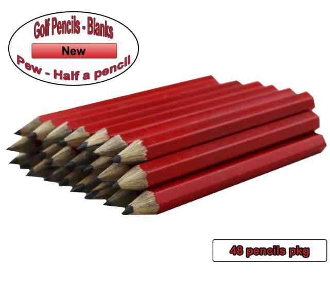ezpencils - 48 Red Golf Without Eraser - Blank Pencils - Click Image to Close