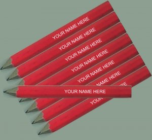 ezpencils - 24 pkg Personalized Hexagon Neon Pink Golf Pencils