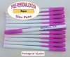 Personalized - Slim Pens - White Body with Pink Cap, Blue Ink