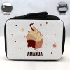 Personalized Cupcake Theme - Black School Lunch Box for kids