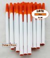 Slim Pen -White Body and Orange Accents- Blanks - 50pkg