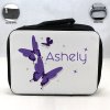 Personalized Butterfly Theme - Black School Lunch Box for kids