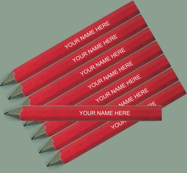ezpencils - 24 pkg Personalized Hexagon Neon Pink Golf Pencils - Click Image to Close