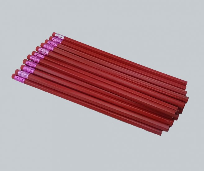 ezpencils - 144 Red Hex Pencils - Non-Personalized - Click Image to Close
