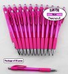 Particle Pen -Pink Body, Clicker and Grip- Blanks - 50pkg
