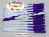 Personalized - Slim Pens - White Body with Purple Cap, Blue Ink