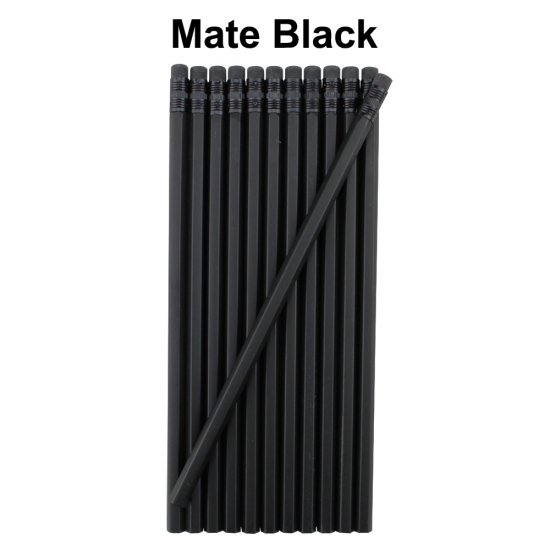 ezpencils - 12 pkg. Blank Hexagon Pencils - Matte Black - Click Image to Close