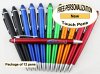 Touch Pen, Assorted Colors ,Silver Accents 12 pkg - Custom Image