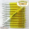 Personalized Buzz Pen, Translucent Yellow Body Clear Grip 12 pkg