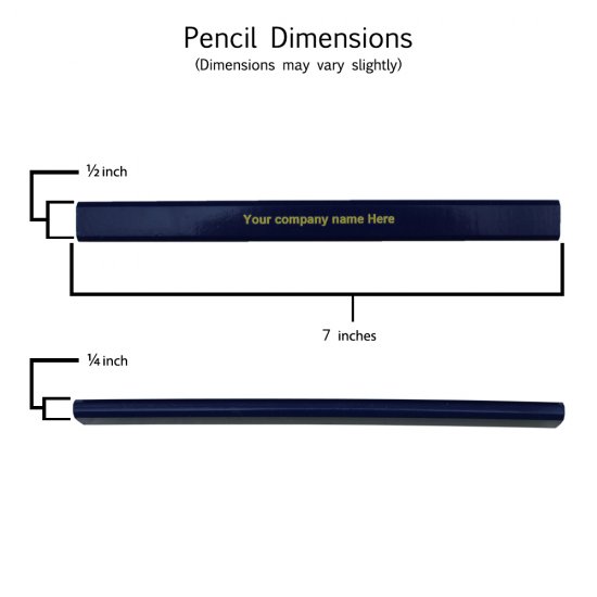 ezpencils - 6 pkg. Personalized Dark Blue Carpenter Pencils - Click Image to Close