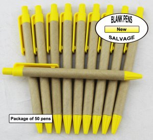 Salvage Pen -Cardboard Body with Yellow Accents-Blanks- 50pkg