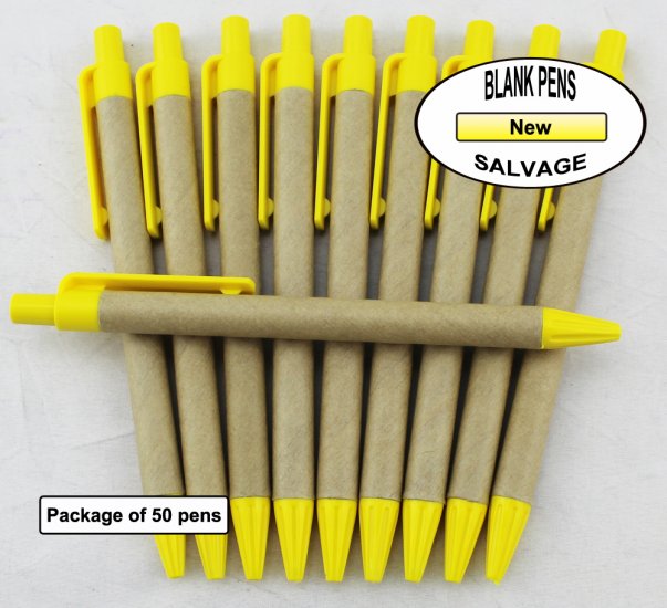 Salvage Pen -Cardboard Body with Yellow Accents-Blanks- 50pkg - Click Image to Close