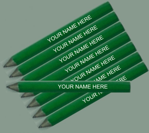 ezpencils - 24 pkg Personalized Hexagon Neon Green Golf Pencils - Click Image to Close