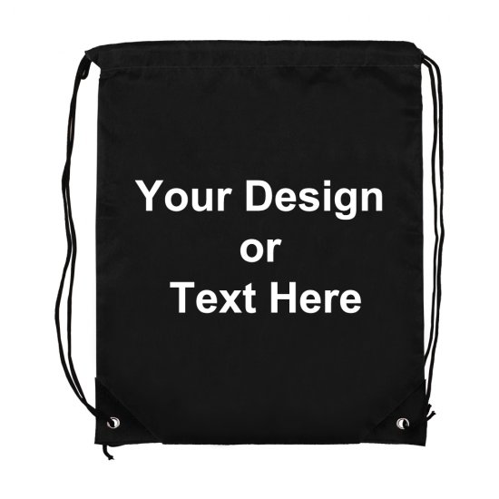 ezpencils – Drawstring Bags - Custom Image and/or Text - Black - Click Image to Close