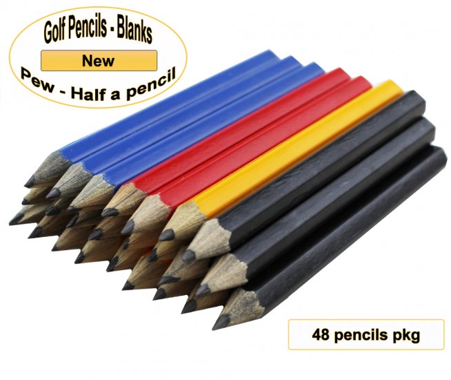 ezpencils - 48 Assorted Golf Without Eraser - Blank Pencils - Click Image to Close