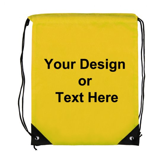 ezpencils, Drawstring Bags-Custom Image and/or Text- Yellow - Click Image to Close