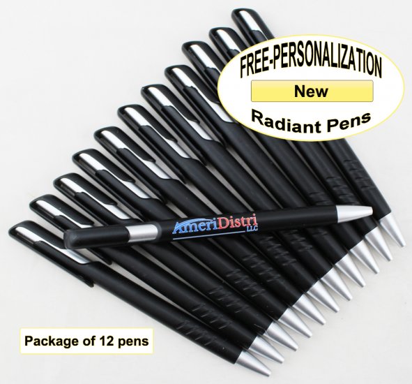 Radiant Pen, Black Body, Metallic Silver 12pkg, Custom IMG - Click Image to Close