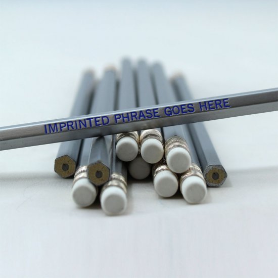 ezpencils - Personalized Silver Hex Pencils - 144 Pencils - Click Image to Close