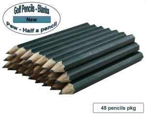 ezpencils - 48 Dark Green Golf Without Eraser - Blank Pencils