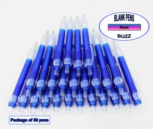 Buzz Pens - Blue Body with a White Grip - Blanks - 50pkg