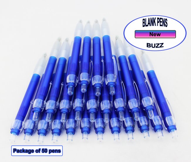 Buzz Pens - Blue Body with a White Grip - Blanks - 50pkg - Click Image to Close