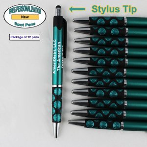 Elegant Tip and Stylus Click - Solid Teal Body & Spotted Grip