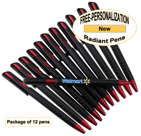 Radiant Pen, Black Body, Metallic Red 12pkg, Custom IMG - Click Image to Close