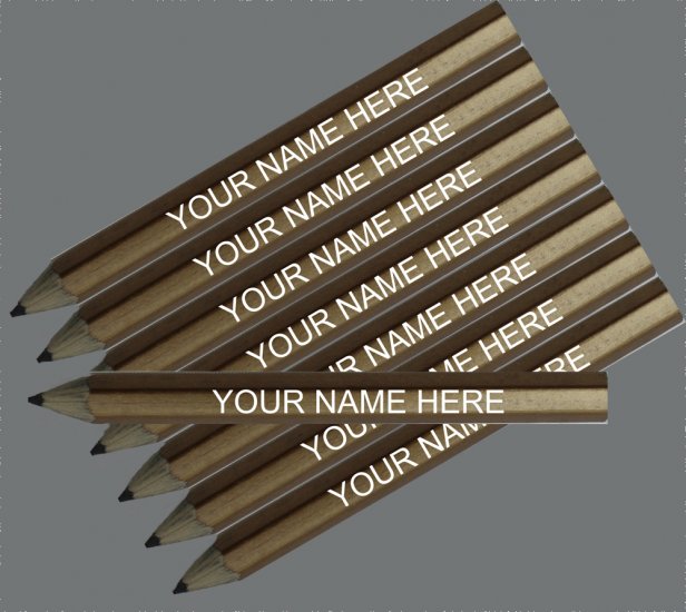 ezpencils - 24 pkg Personalized Hexagon Gold Golf Pencils - Click Image to Close