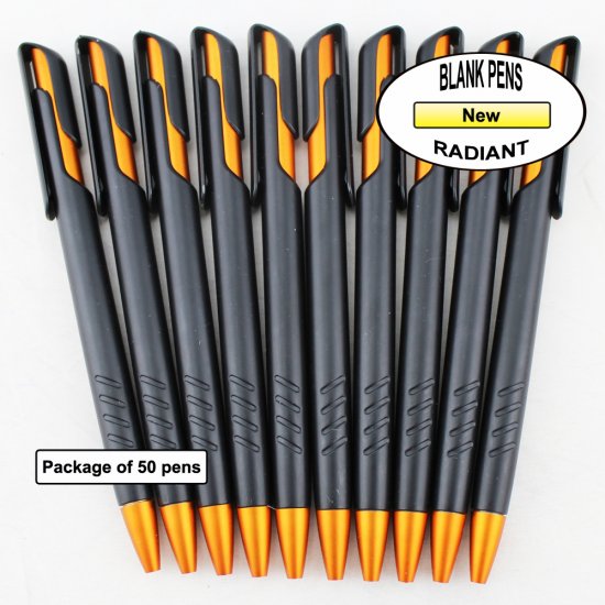 Radiant Pen -Black Body & Metallic Orange Accents-Blanks- 50pkg - Click Image to Close