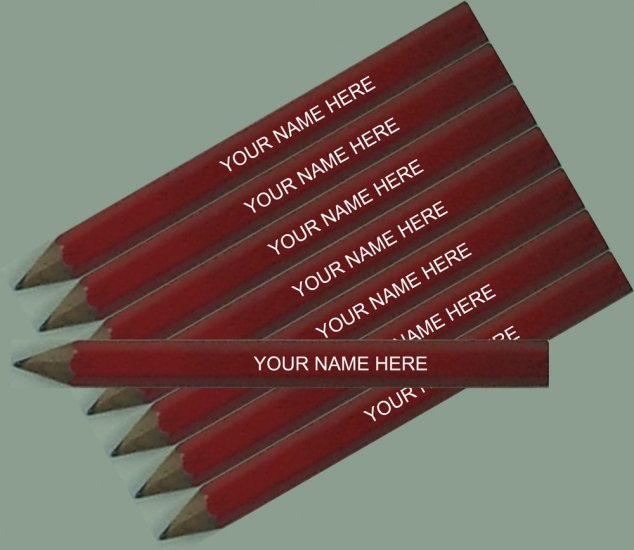 ezpencils - 24 pkg Personalized Hexagon Red Golf Pencils - Click Image to Close