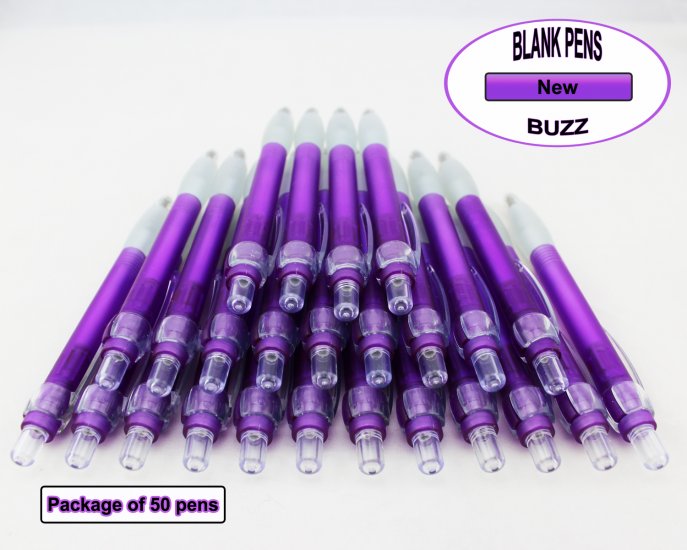 Buzz Pens - Purple Body with a White Grip - Blanks - 50pkg - Click Image to Close