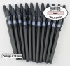 Willowy Pens -Black Body & white Silicone Gripper-Blanks-50pkg