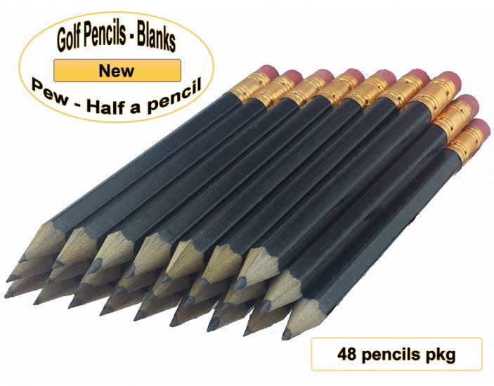 ezpencils - 48 Black Golf With Eraser - Click Image to Close