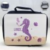 Personalized Sea Horse Theme - Blue School Lunch Box for kids