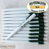 Personalized Clipper Pen, Clear Body with a Green Clip 12 pkg