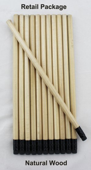 ezpencils - 12 pkg. Blank Hexagon Pencils - Natural Wood - Click Image to Close