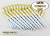 Dome Pen -White Body and Yellow Accents- Blanks - 50pkg