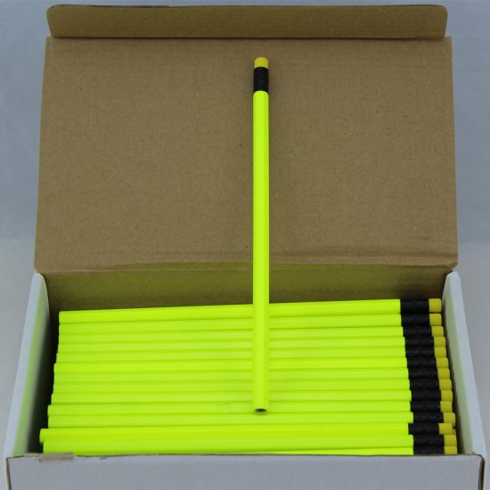 ezpencils - 144 Neon Yellow Hex Pencils - Non-Personalized - Click Image to Close