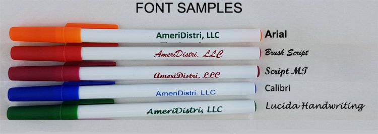 Personalized - Slim Pens - White Body with Red Cap, Blue Ink - Click Image to Close