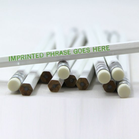 ezpencils - Personalized White Hex Pencils - 144 Pencils - Click Image to Close