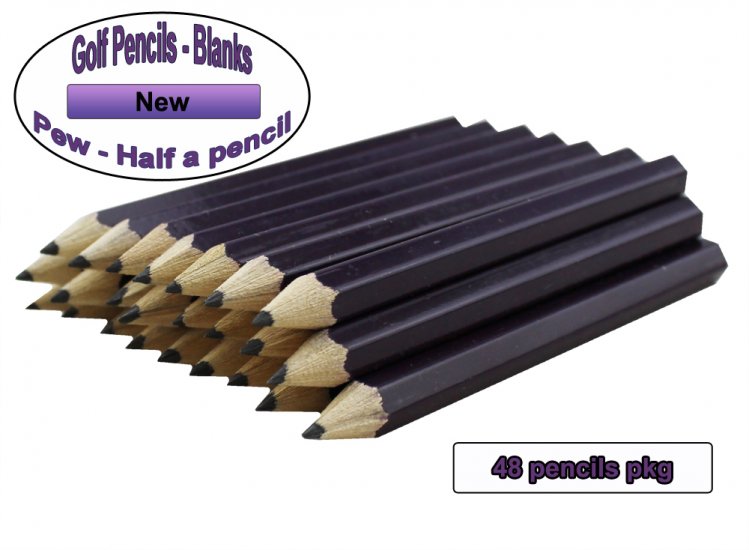ezpencils - 48 Purple Golf Without Eraser - Blank Pencils - Click Image to Close