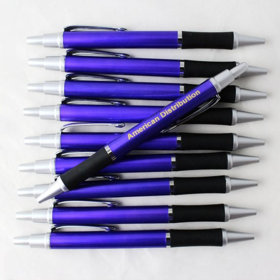 Personalized Bullet Pen, Purple Body Silver Accents 12 pkg - Click Image to Close