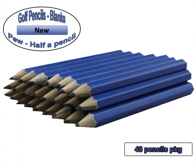 ezpencils - 48 Sea Blue Golf Without Eraser - Blank Pencils - Click Image to Close