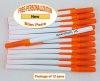 Personalized - Slim Pens - White Body with Orange Cap, Blue Ink