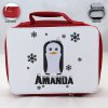Personalized Penguin Theme - Red School Lunch Box for kids